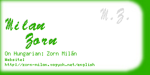 milan zorn business card